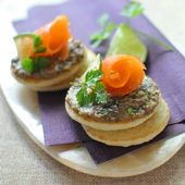 Blinis au caviar d'aubergines