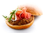 Mini burger au caviar d'aubergine