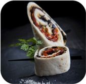 Wraps jambon cru, tomates séchées et olives