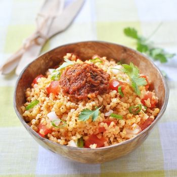 Taboulé de boulgour au caviar de tomates séchées