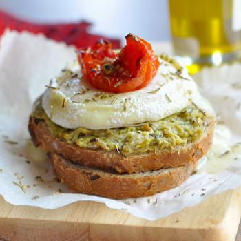 Crostini de Rocamadour en papillote